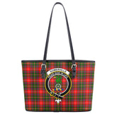Somerville Tartan Crest Leather Tote Bag
